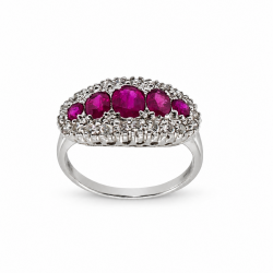 Pre Owned 18ct White Gold Ruby and Diamond Ring ZC201